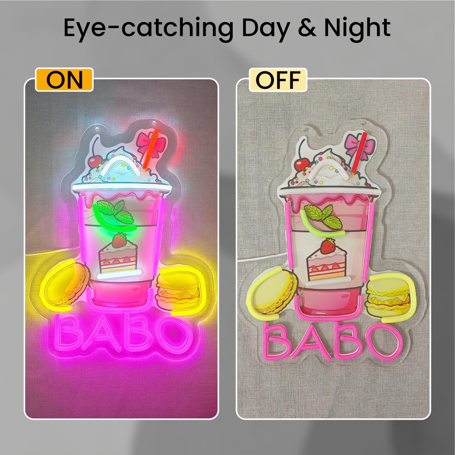 Boba Neon Sign Light Up Bubble - Coffee Tea & Jane recension och pris